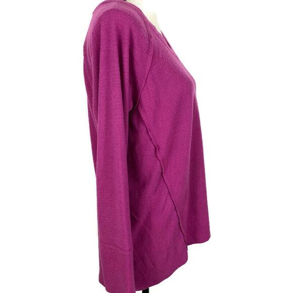 WILDFOX Haley Brushed Sweater Long Sleeve V-Neck Elderberry Womens Size Sm - Picture 4 of 10